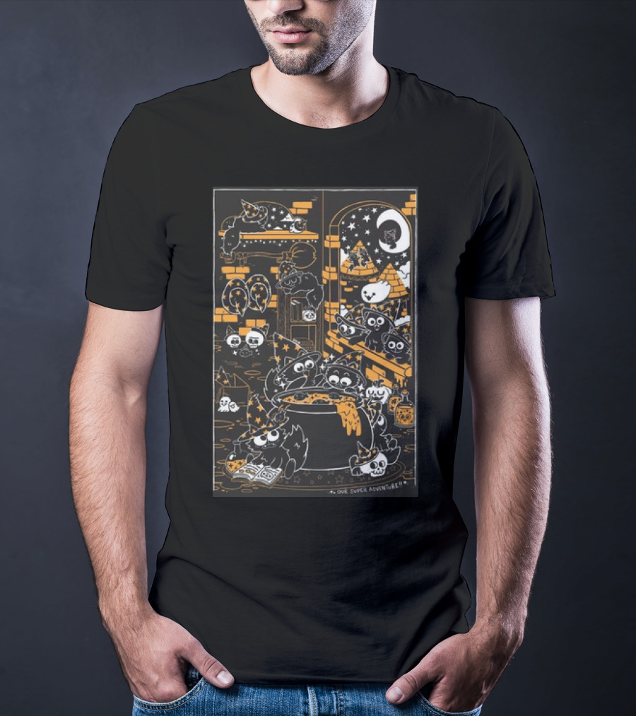 Our Super Adventure Wizard Cats In Magical Potion Room T-Shirt