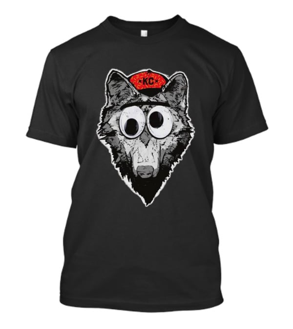 KC Wolf Pack Googly Eyes Icon With Red Cap T-Shirt