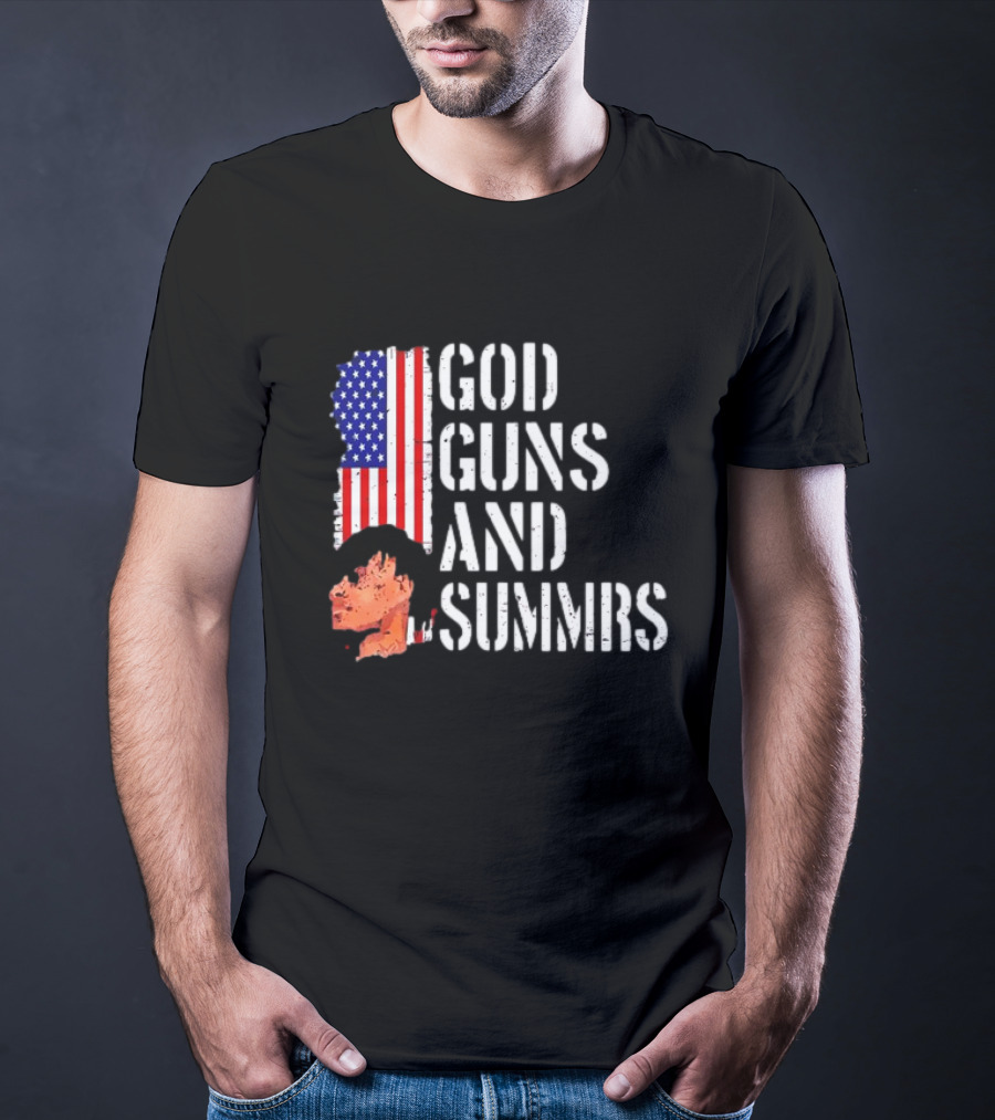 Kankan God Guns And Summrs American Flag Iconic T-Shirt