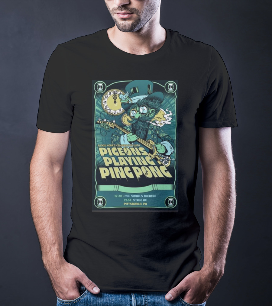 New Year's Celebration With Pigeons Playing Ping Pong Dec 30 Mr. Smalls Theatre Pittsburgh PA T-Shirt