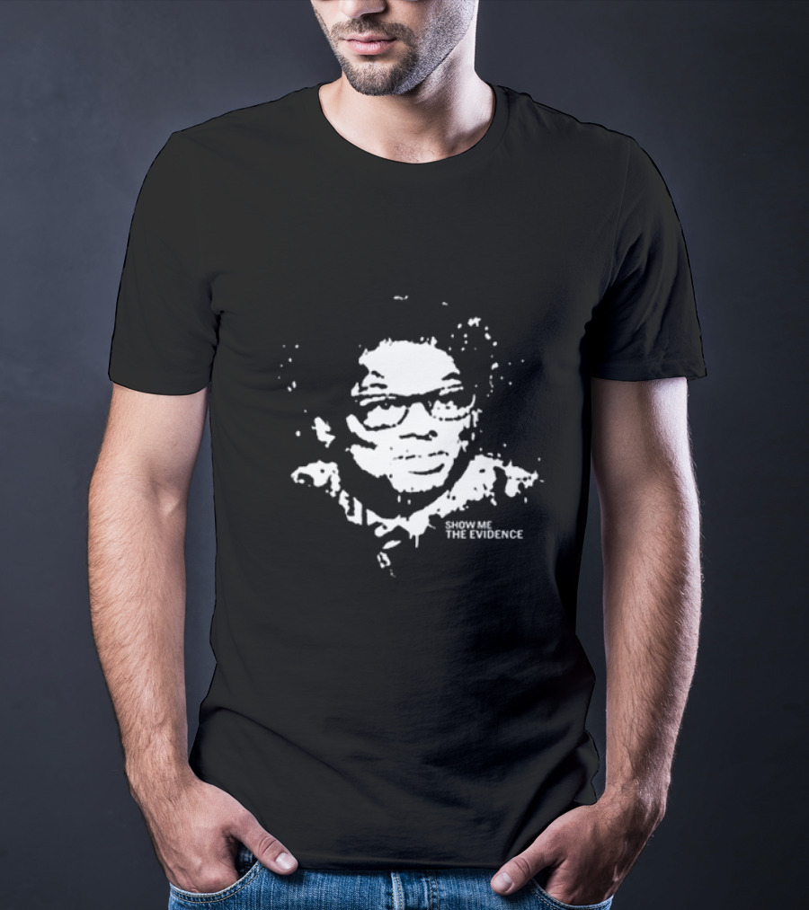 Thomas Sowell Show Me The Evidence Face Stencil T-Shirt