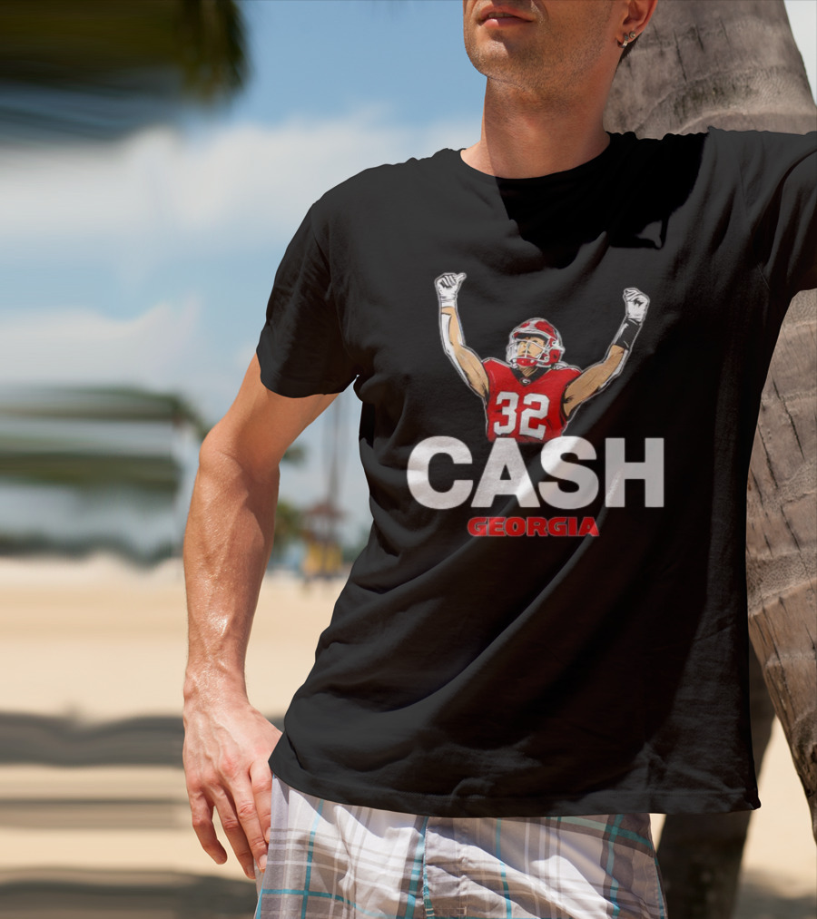 Georgia Bulldogs 32 Cash Georgia Victory Pose T-Shirt