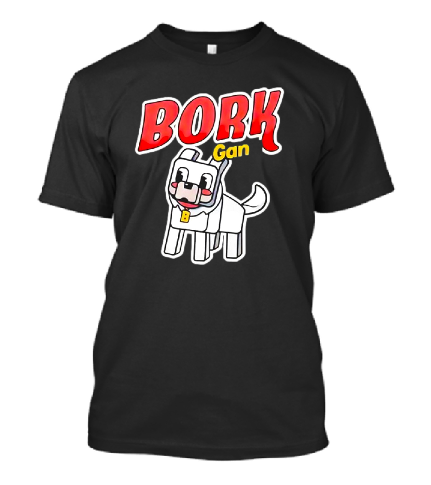 Bork Gang Dog Character With Collar T-Shirt