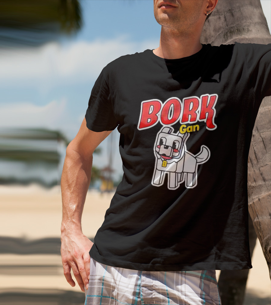 Bork Gang Dog Character With Collar T-Shirt
