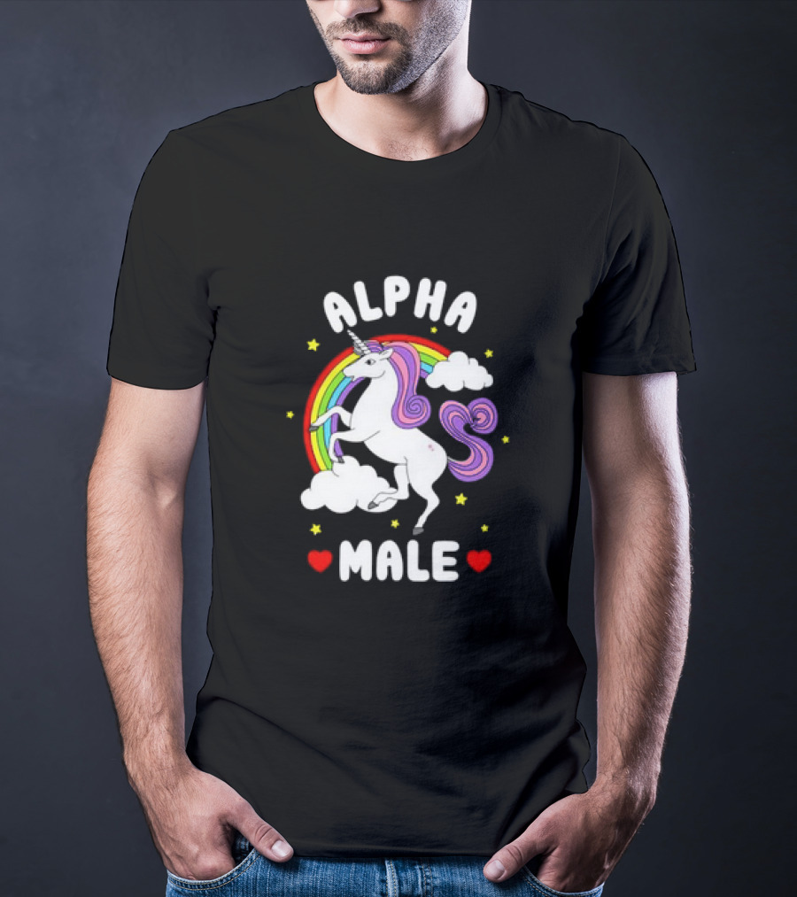 Alpha Male Unicorn Rainbow Father's Day T-Shirt