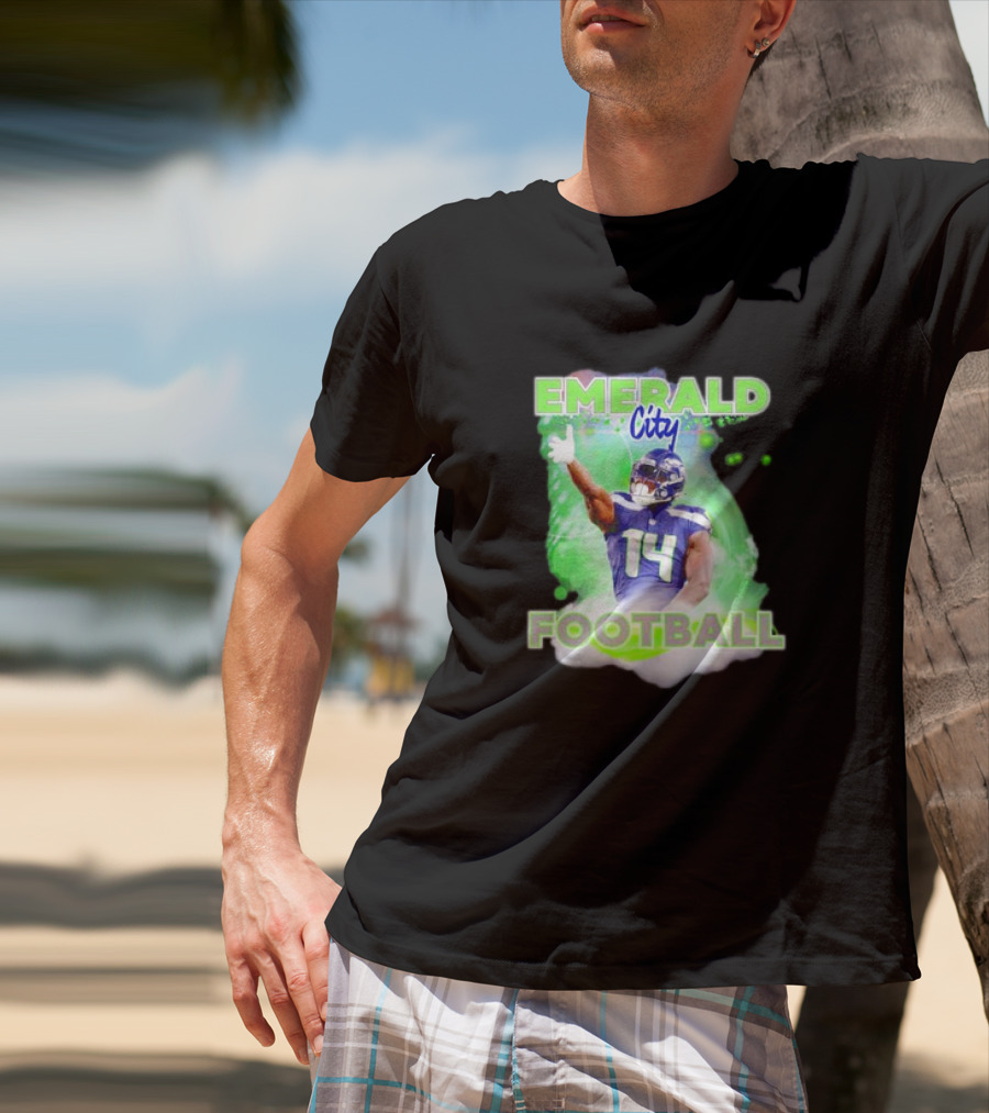 Emerald City Football DK Metcalf Seattle Seahawks 14 T-Shirt