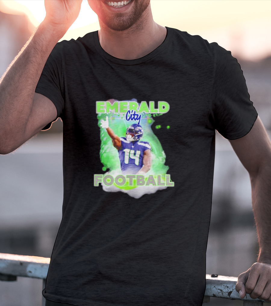 Emerald City Football DK Metcalf Seattle Seahawks 14 T-Shirt