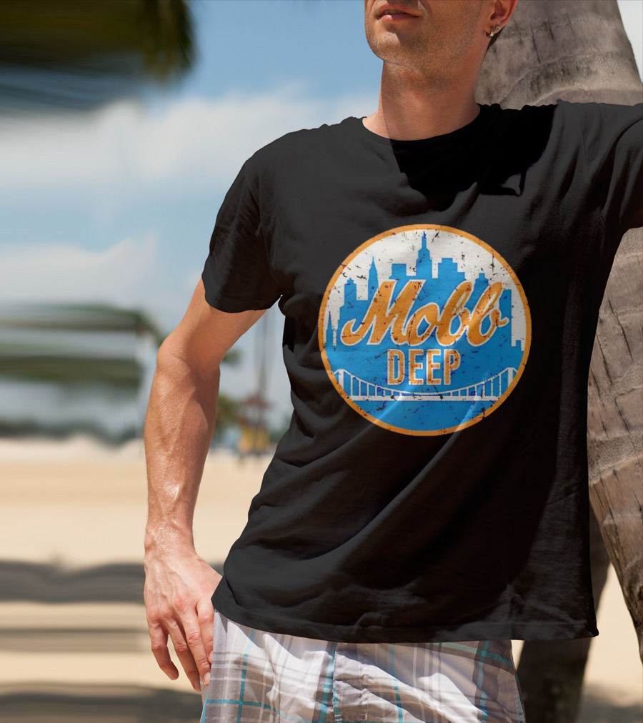 Mobb Deep Queens New York Knicks Vintage Skyline Bridge T-Shirt