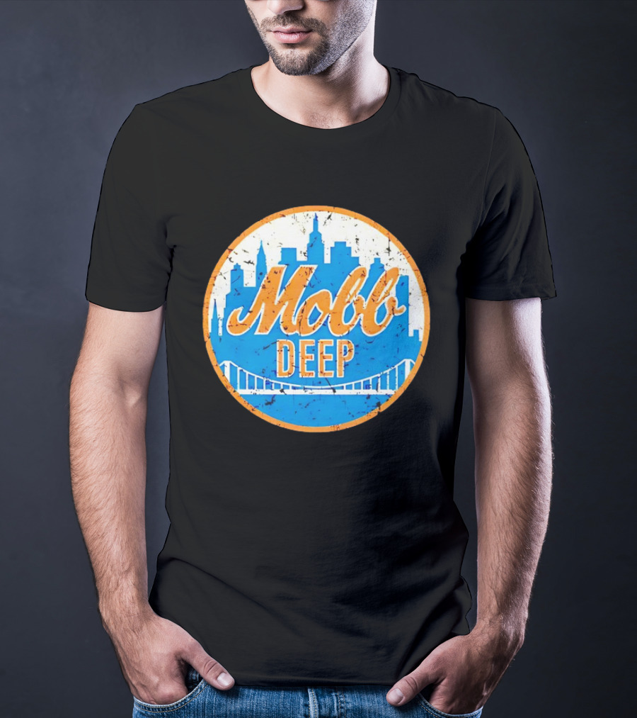 Mobb Deep Queens New York Knicks Vintage Skyline Bridge T-Shirt