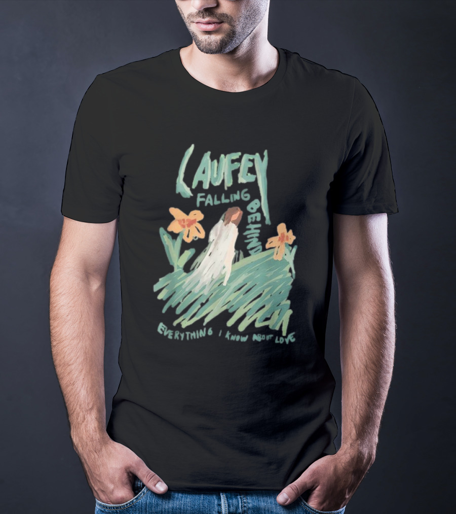 Laufey Falling Behind Everything I Know About Love With Daisies And Figure In Field T-Shirt