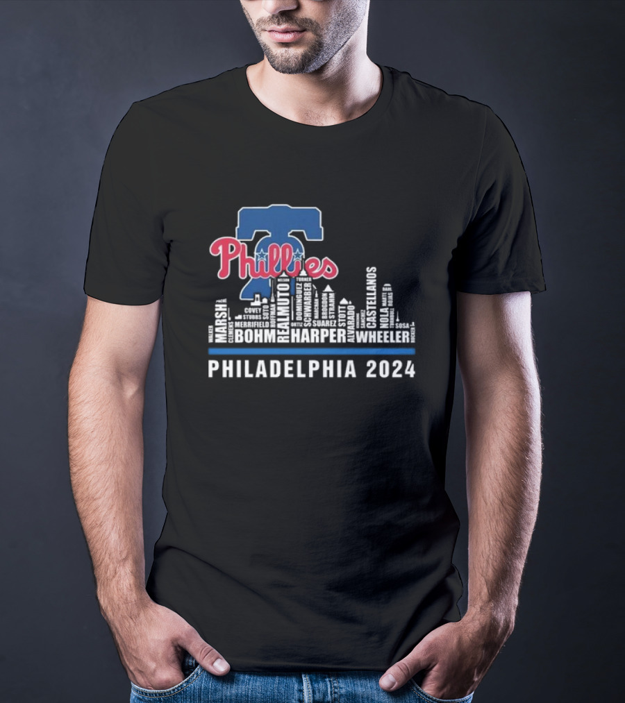 Philadelphia Phillies Player Lineup Skyline T-Shirt