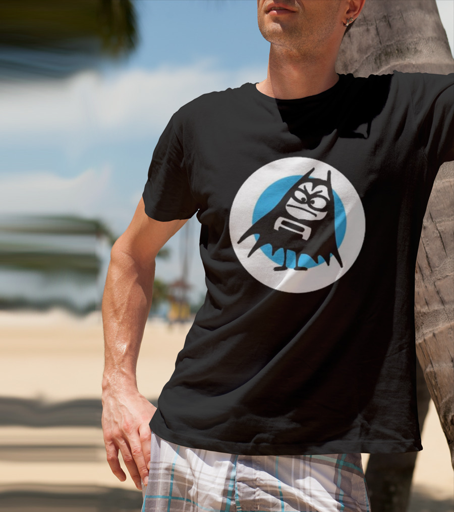 The Aquabats Lil Bat Classic Icon With Cartoon Bat And Mask In Circle T-Shirt