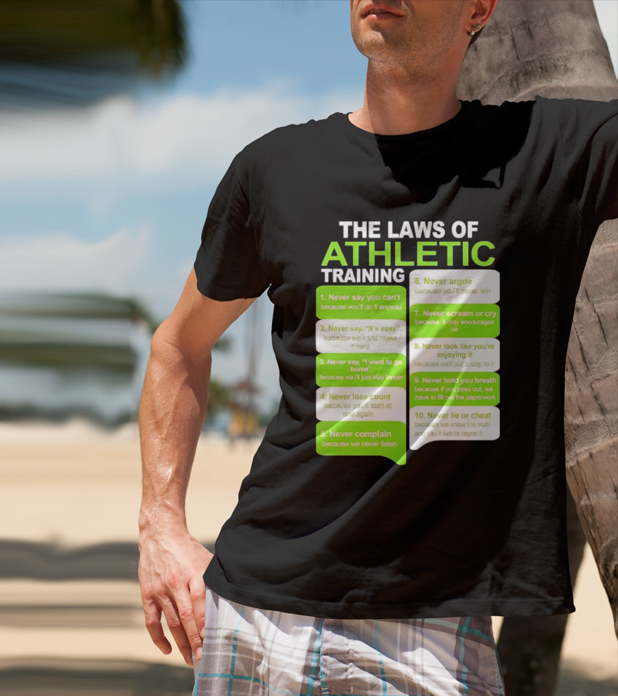 The Laws Of Athletic Training Never Say Never Only Encourages It T-Shirt