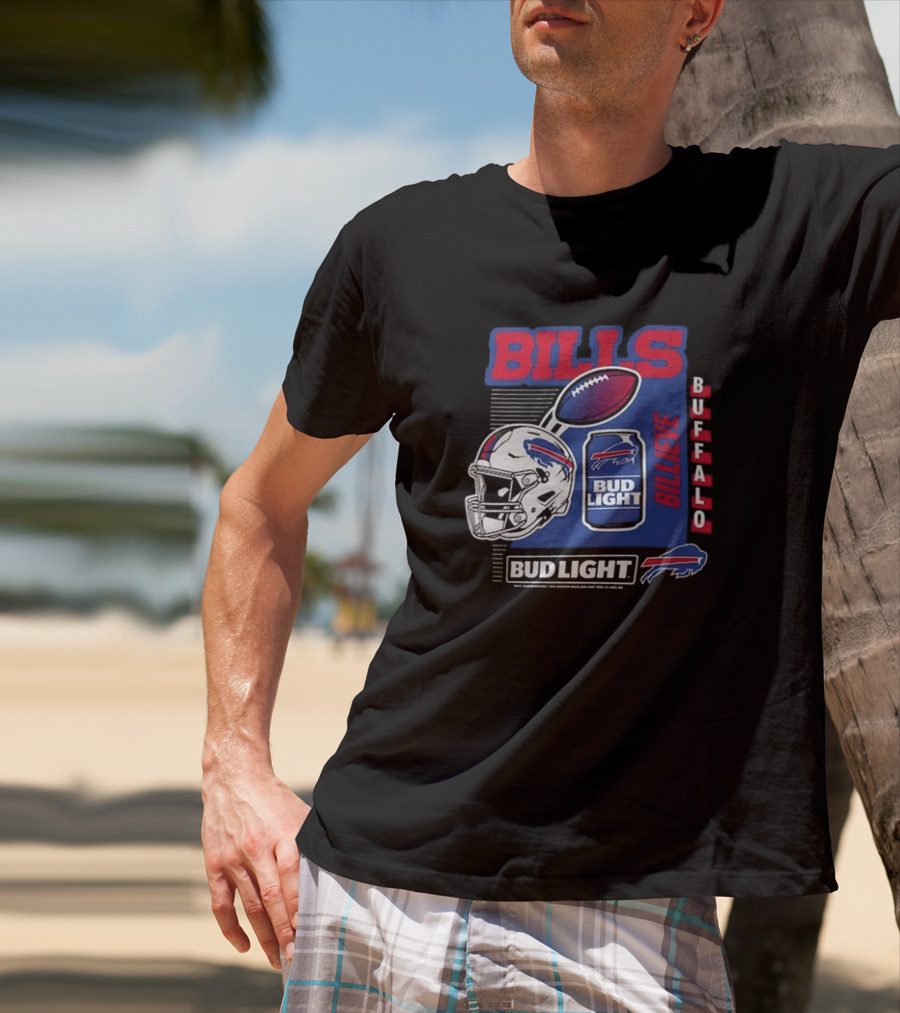 Buffalo Bills Billeve Bud Light Football Helmet Can T-Shirt