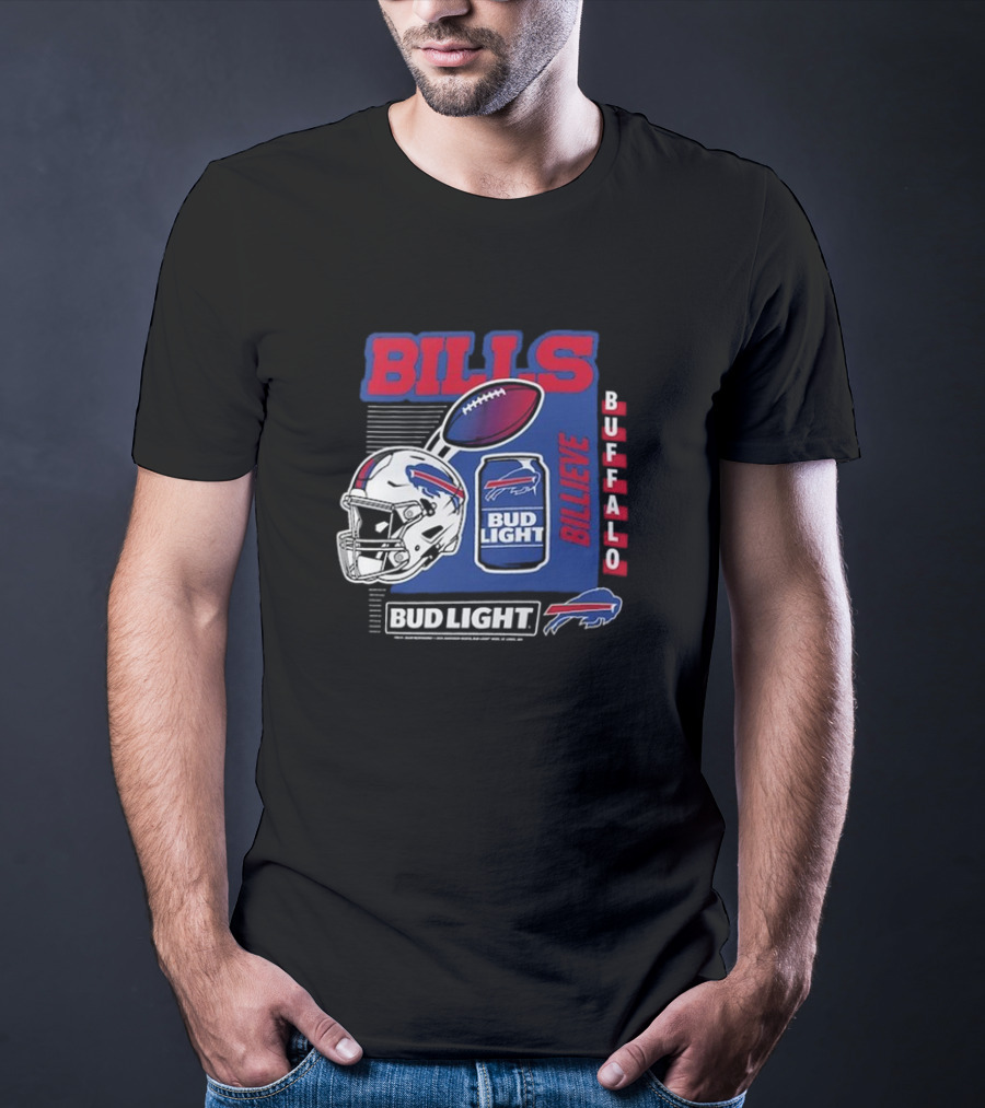 Buffalo Bills Billeve Bud Light Football Helmet Can T-Shirt