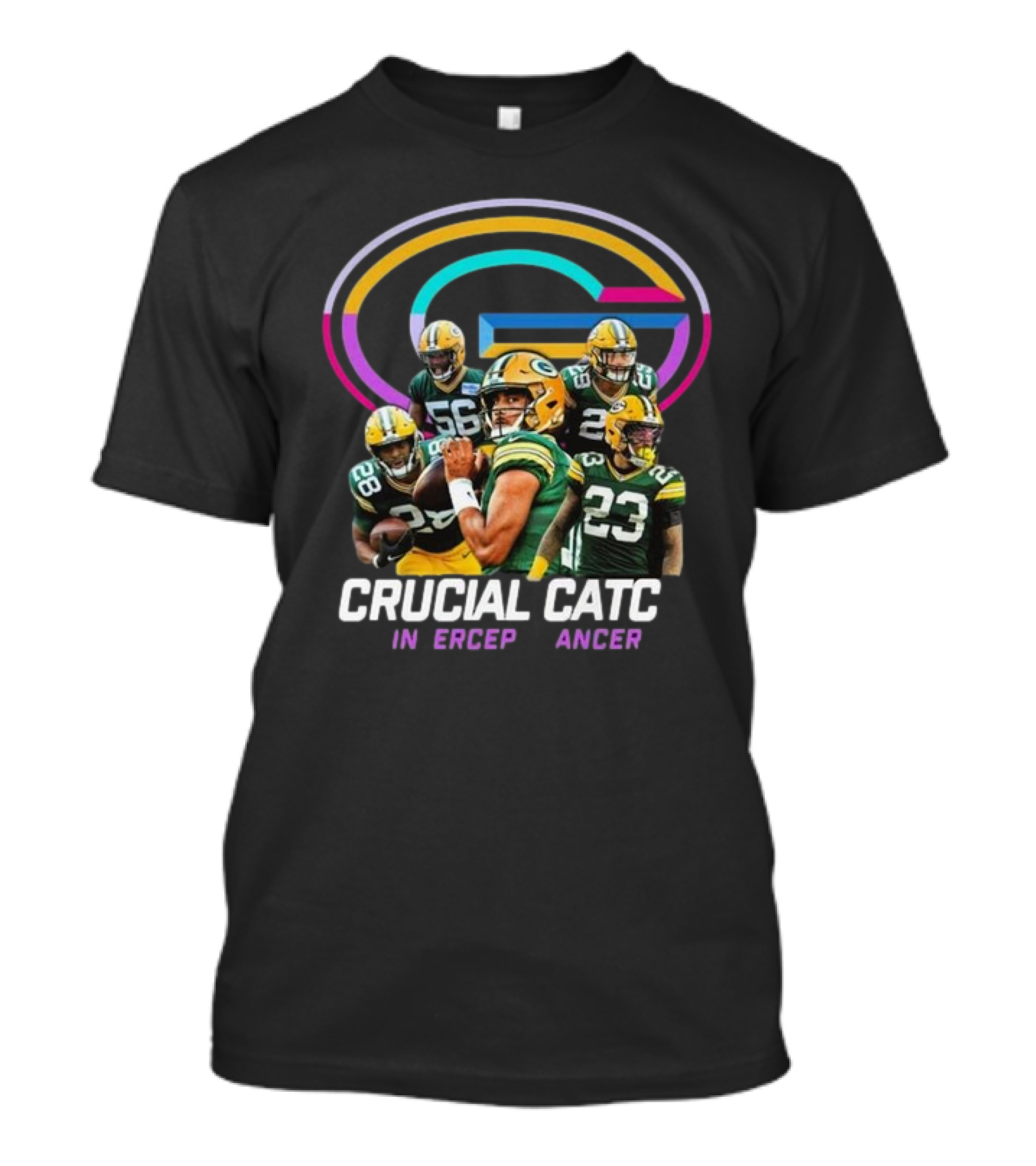 Green Bay Packers Crucial Catch Intercept Cancer NFL Players Team T-Shirt