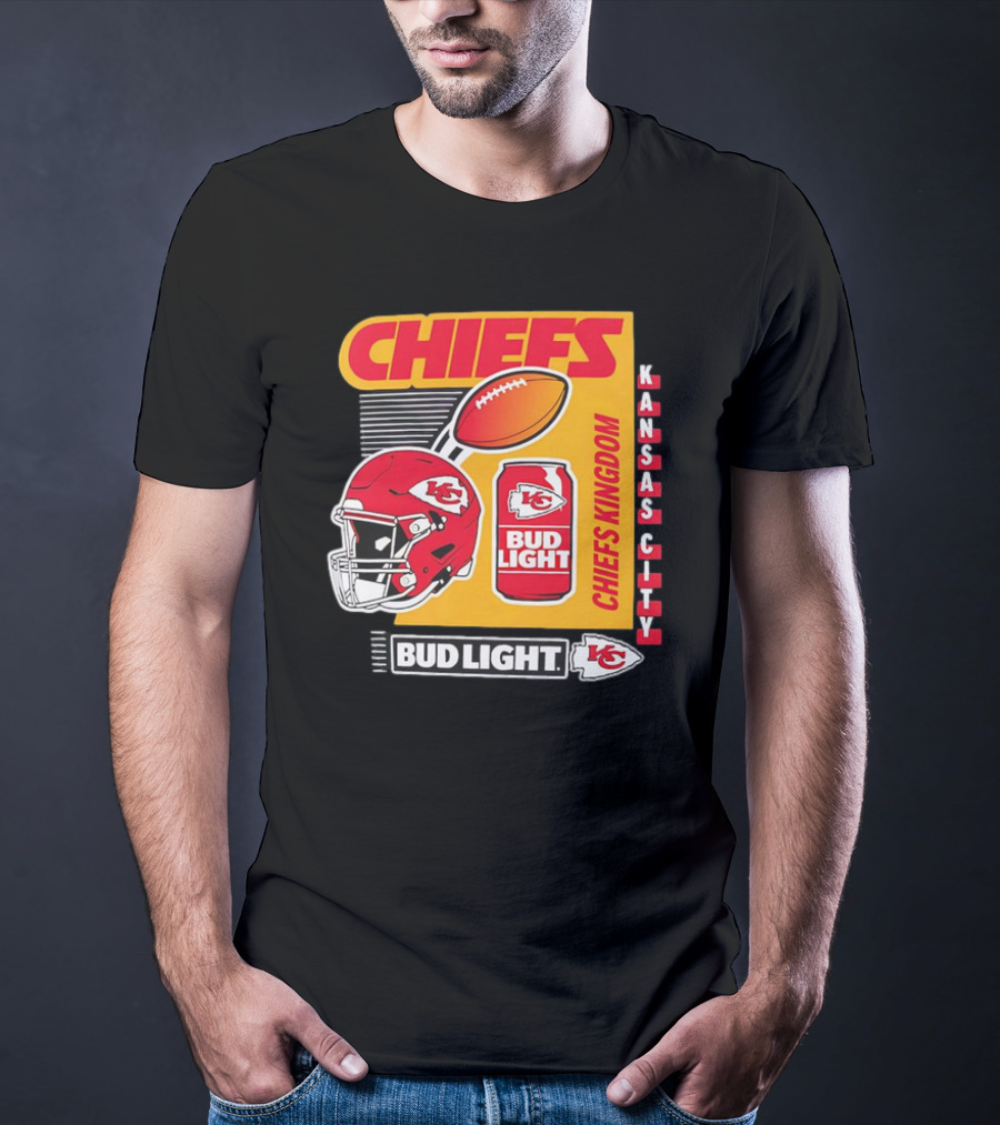 Kansas City Chiefs Bud Light Chiefs Kingdom Helmet Football Can T-Shirt