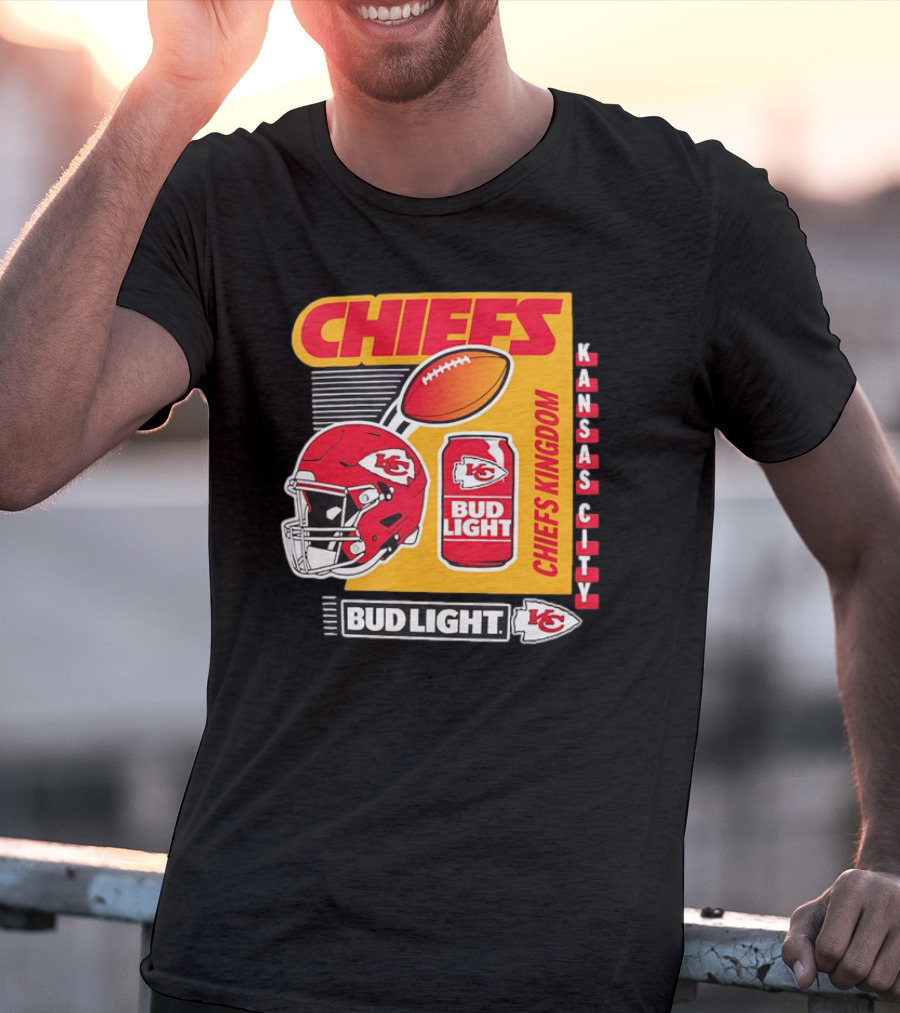 Kansas City Chiefs Bud Light Chiefs Kingdom Helmet Football Can T-Shirt