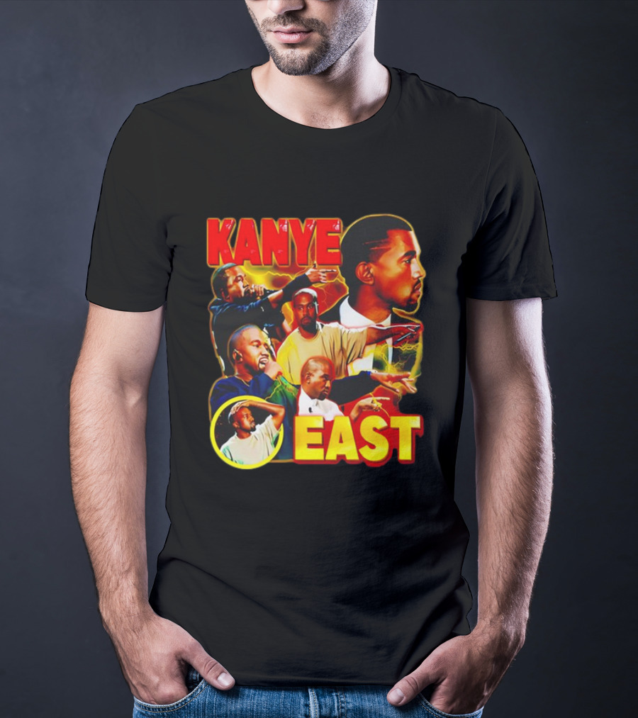Kanye West Kanye East Rapper Star Retro Multicolor Faces T-Shirt