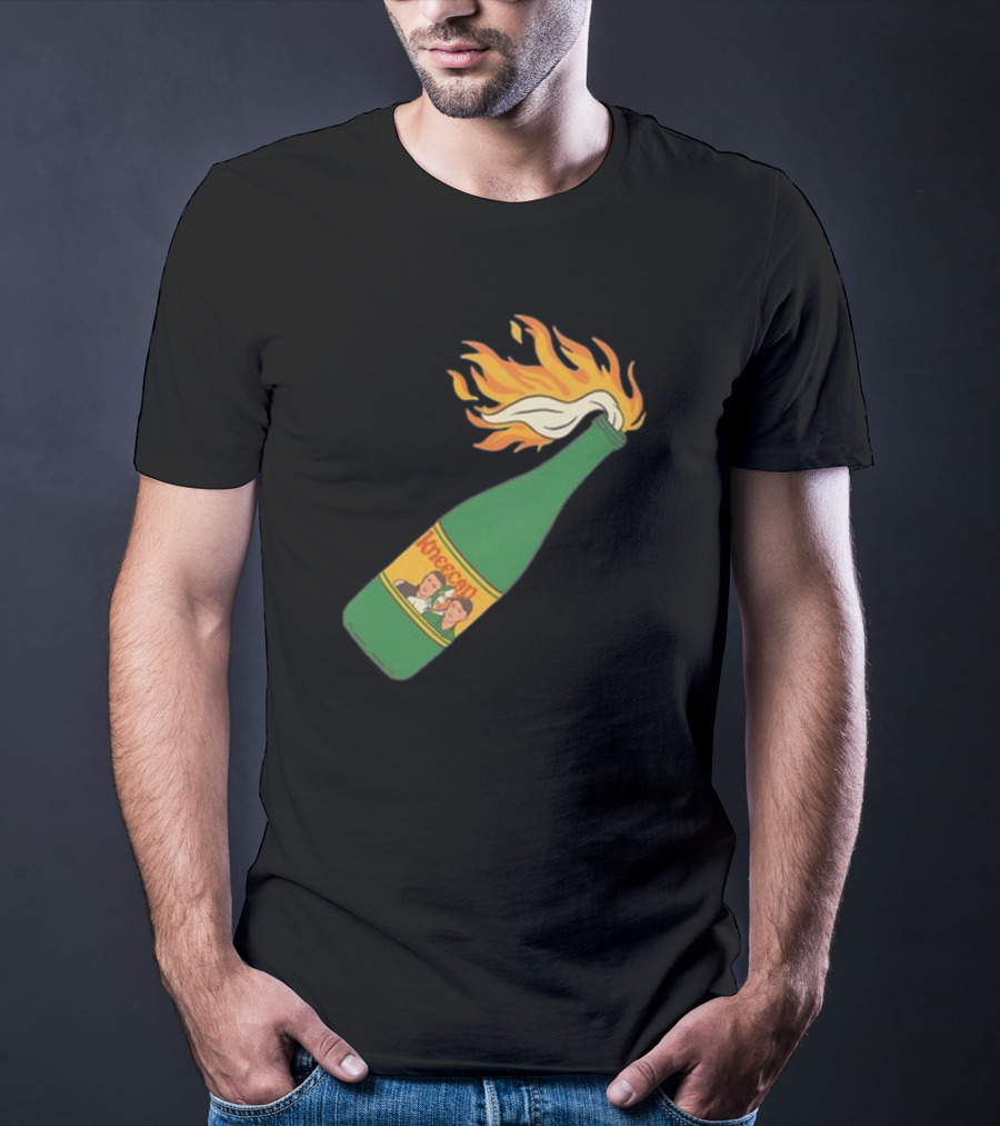 Kneecap Flaming Buckfast Molotov Bottle Green T-Shirt