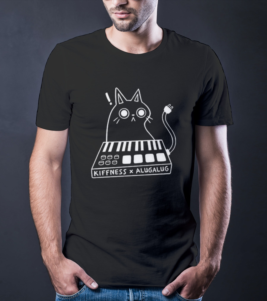 Kiffness X Alugalug Cat Keyboard Plug Drawing T-Shirt