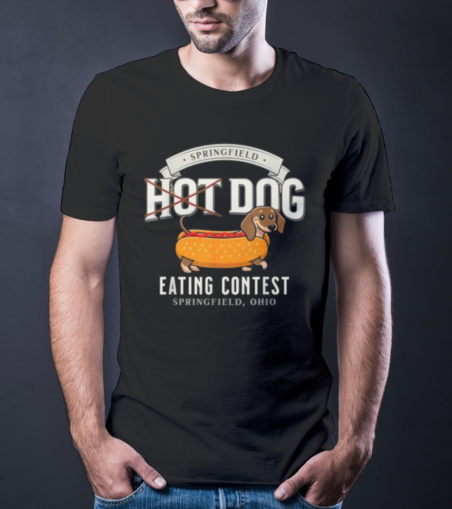 Springfield Hot Dog Eating Contest Springfield Ohio Dachshund Bun T-Shirt