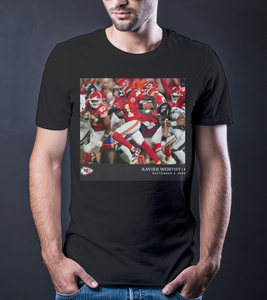 Xavier Worthy Kansas City Chiefs NFL Week 1 September 5 T-Shirt