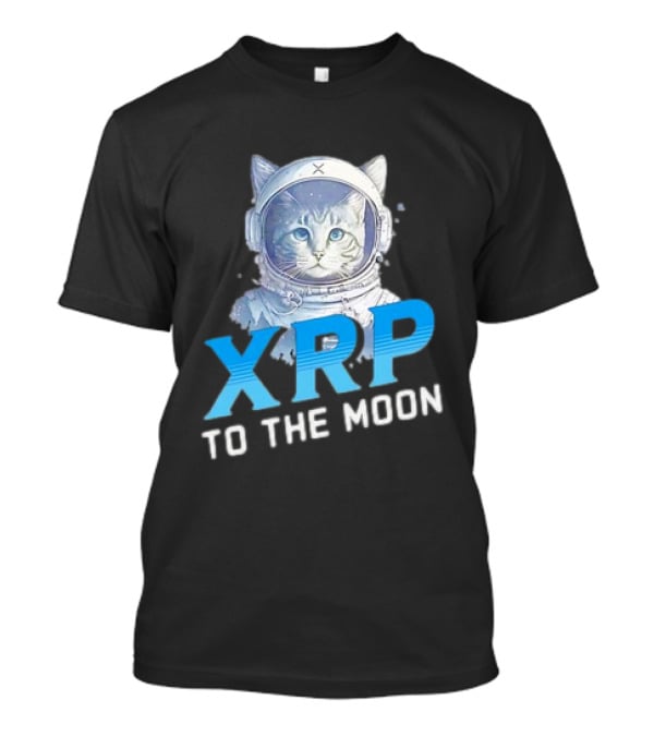 XRP Cat To The Moon Crypto Merchandise Astronaut Helmets T-Shirt