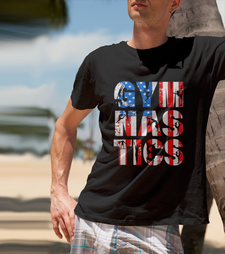 American Flag Gymnastics Team Lovers USA Gymnast T-Shirt