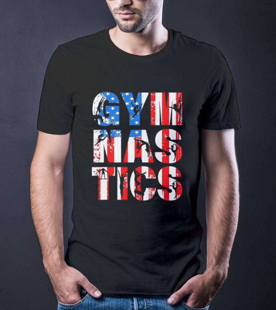American Flag Gymnastics Team Lovers USA Gymnast T-Shirt