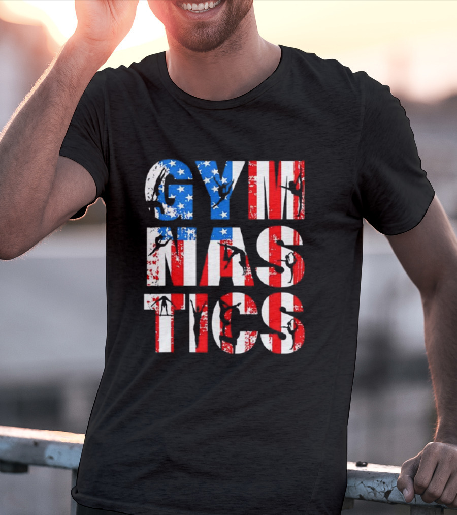 American Flag Gymnastics Team Lovers USA Gymnast T-Shirt
