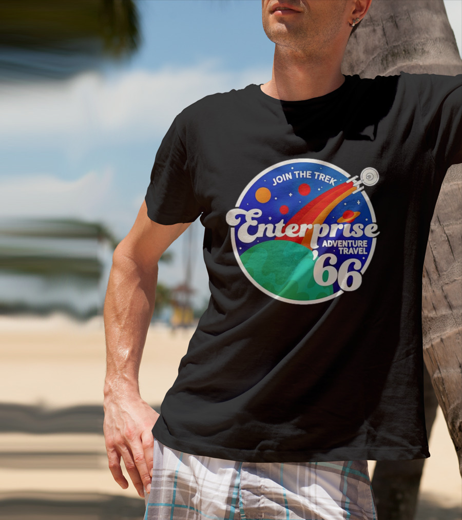 Join The Trek '66 Enterprise Adventure Travel Space Journey T-Shirt