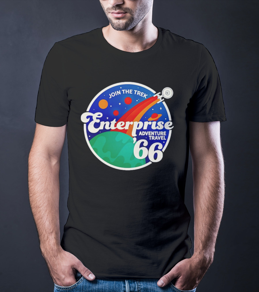Join The Trek '66 Enterprise Adventure Travel Space Journey T-Shirt