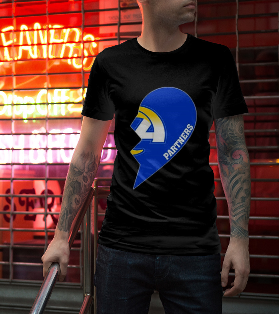 La Rams Partners Heart Logo Half T-Shirt