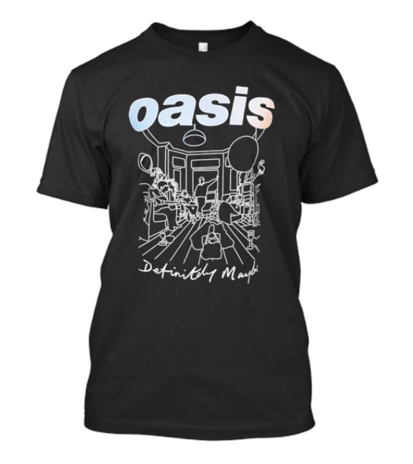 Oasis Definitely Maybe Line Drawing 90s Britpop Album T-Shirt
