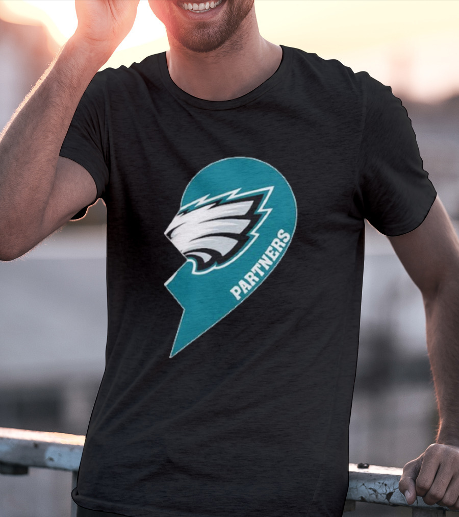 Philadelphia Eagles Partners Logo Half Heart T-Shirt