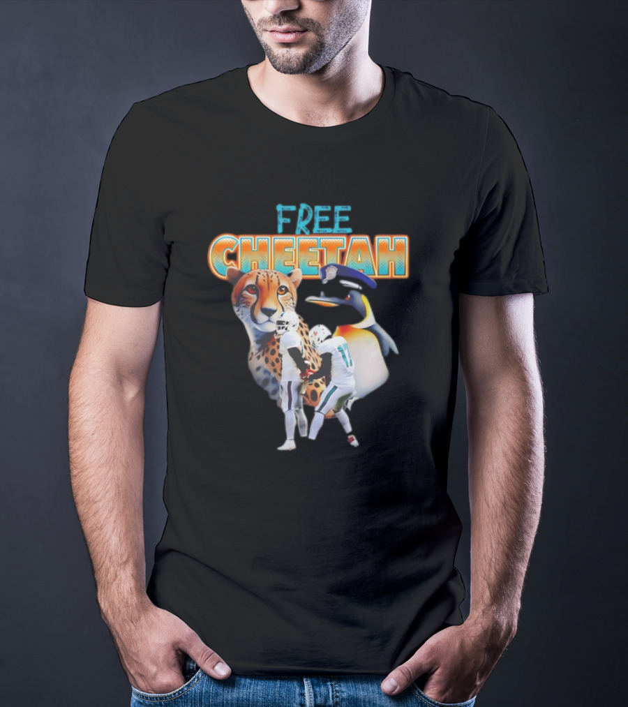 Jaelan Phillips Tyreek Hill Free Cheetah Football Penguin T-Shirt
