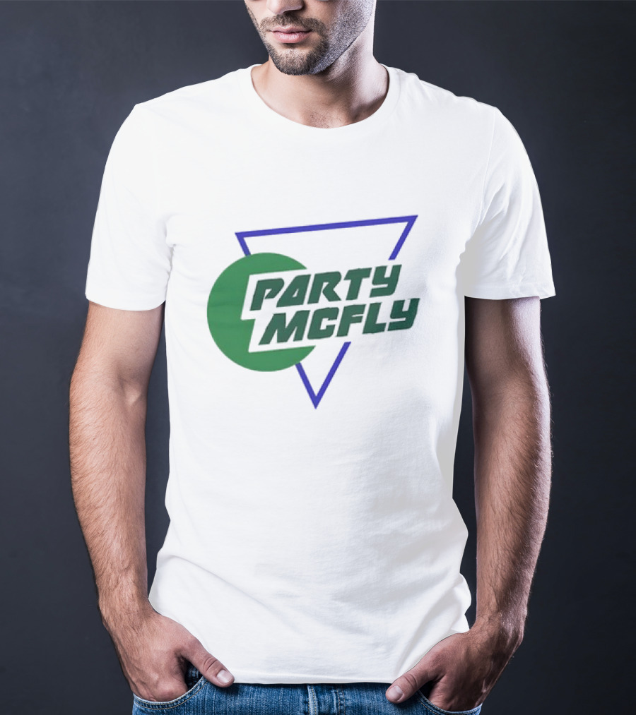 Party Mcfly Retro 80s Neon Triangle Circle T-Shirt