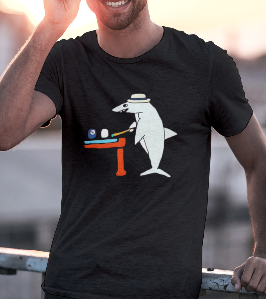 Pool Shark Meme Playing Billiards With Cue And Eight Ball T-Shirt