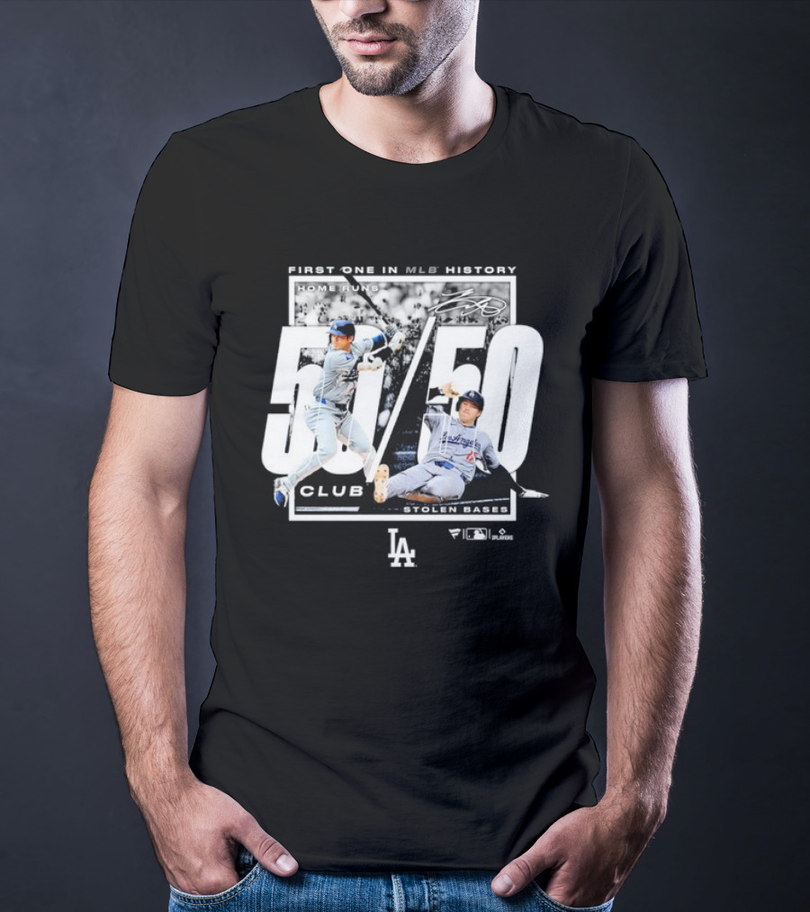 First One In MLB History 50/50 Club Home Runs Stolen Bases LA Dodgers T-Shirt