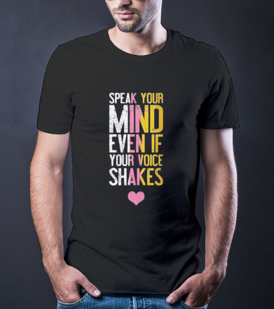 Speak Your Mind Even If Your Voice Shakes RBG Retro Heart T-Shirt