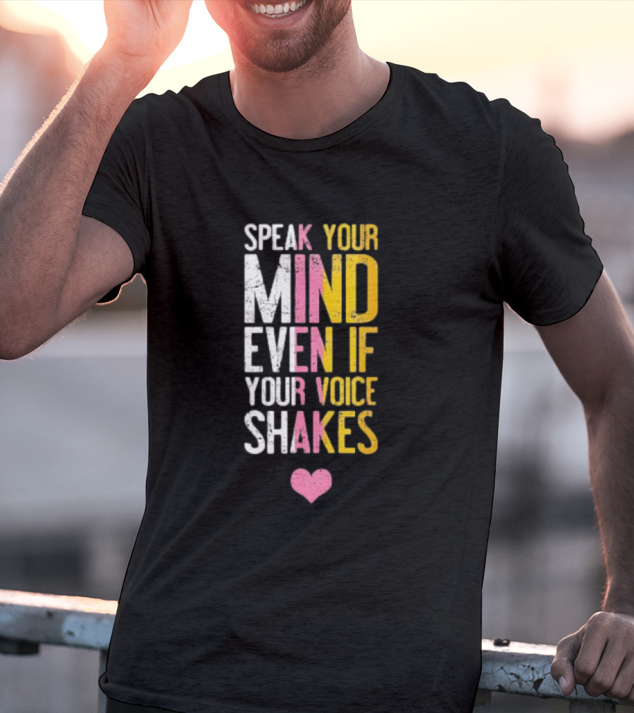 Speak Your Mind Even If Your Voice Shakes RBG Retro Heart T-Shirt