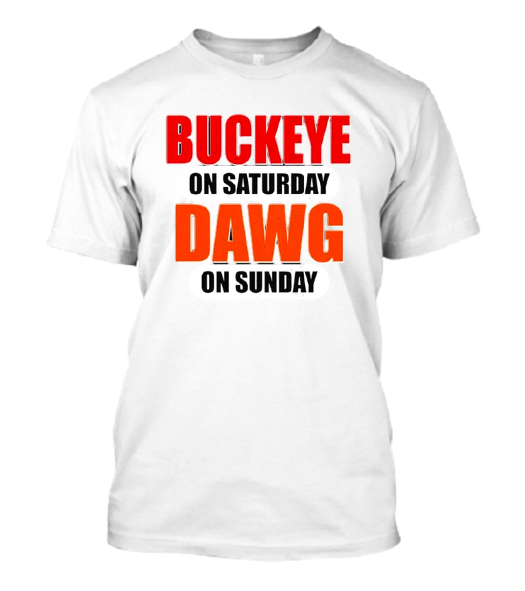Buckeye On Saturday Dawg On Sunday Cleveland Ohio State Football Tailgate T-Shirt