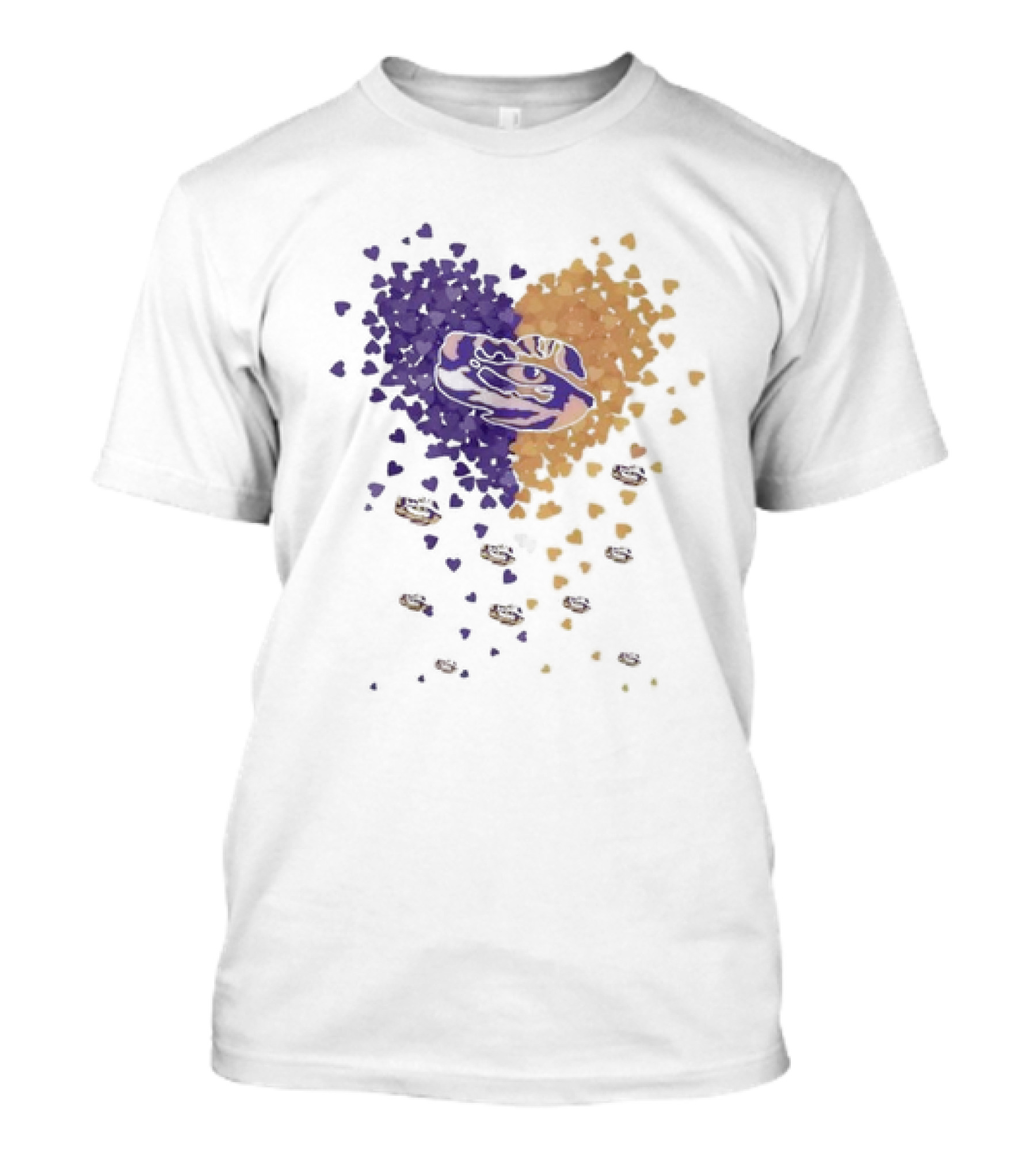 Heart Full Of LSU Tigers Geaux Tigers Purple And Gold T-Shirt