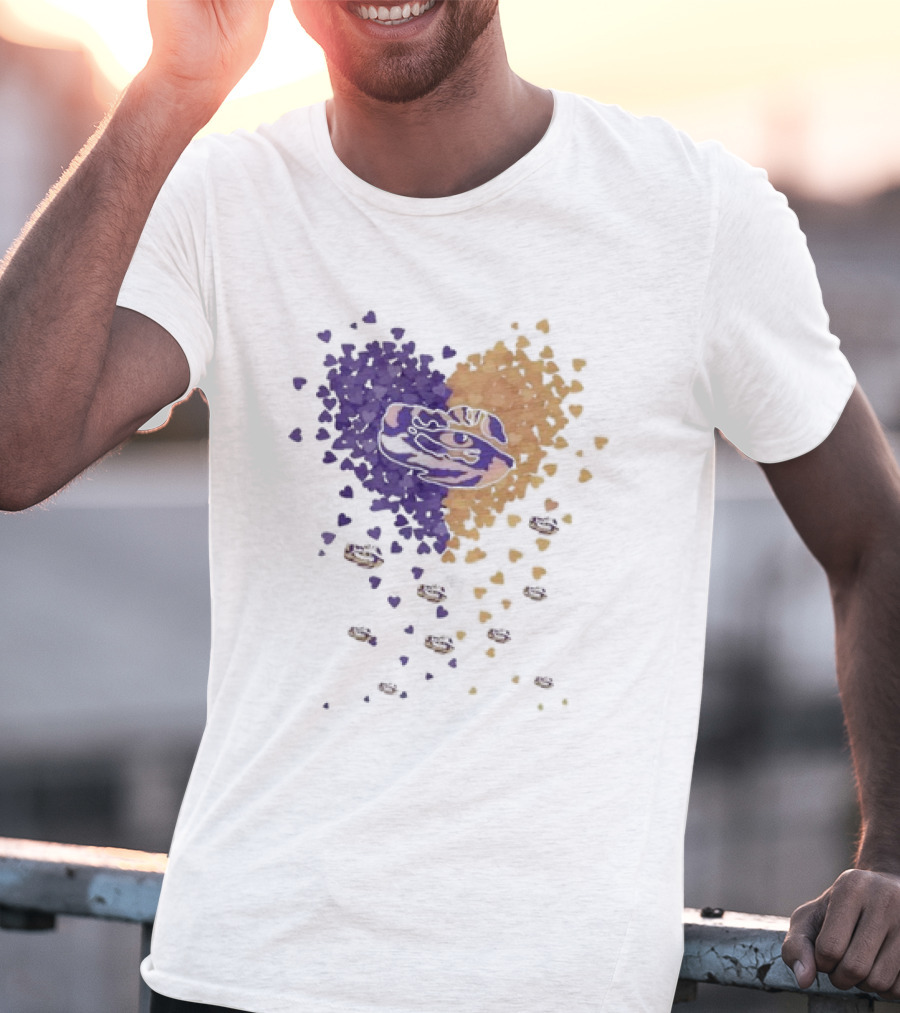 Heart Full Of LSU Tigers Geaux Tigers Purple And Gold T-Shirt