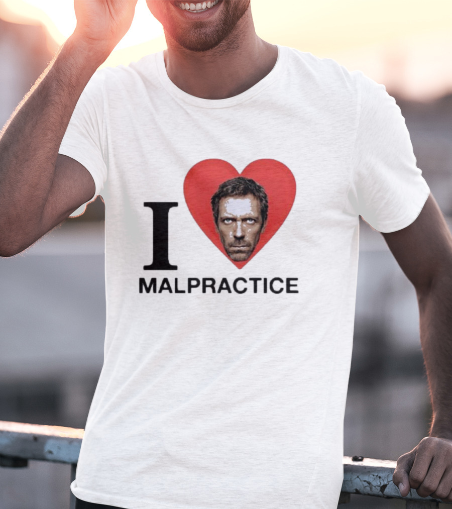 I Love Malpractice House MD Face In Heart T-Shirt