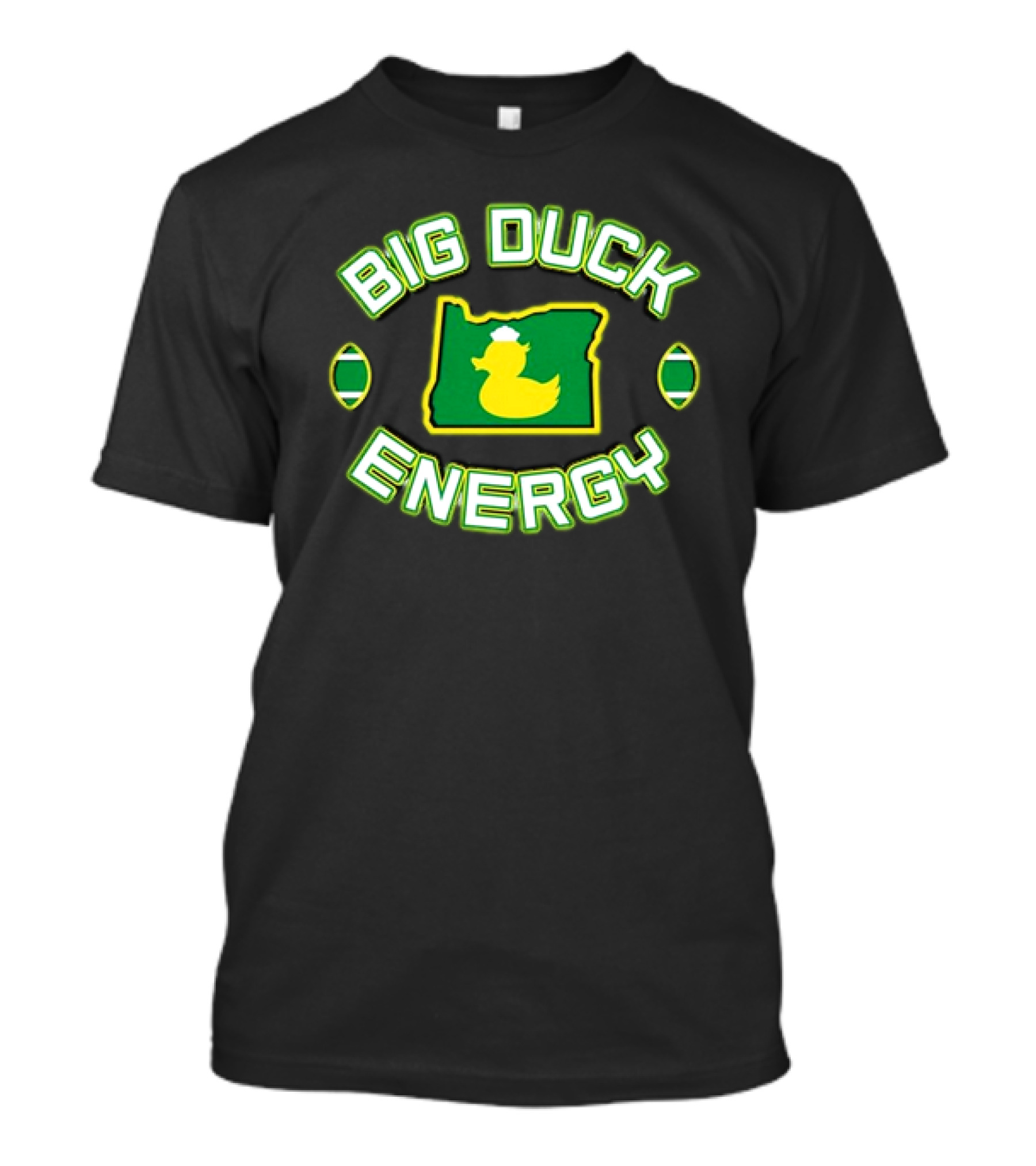 Oregon Ducks Big Duck Energy Football State Map T-Shirt