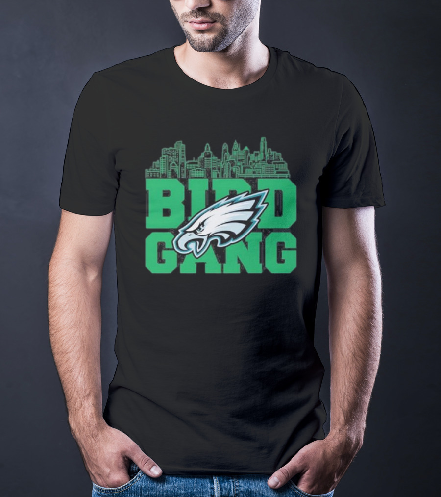 Bird Gang Philadelphia Eagles Bird Head Skyline T-Shirt