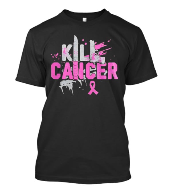 Kill Cancer Pink Ribbon Knife T-Shirt