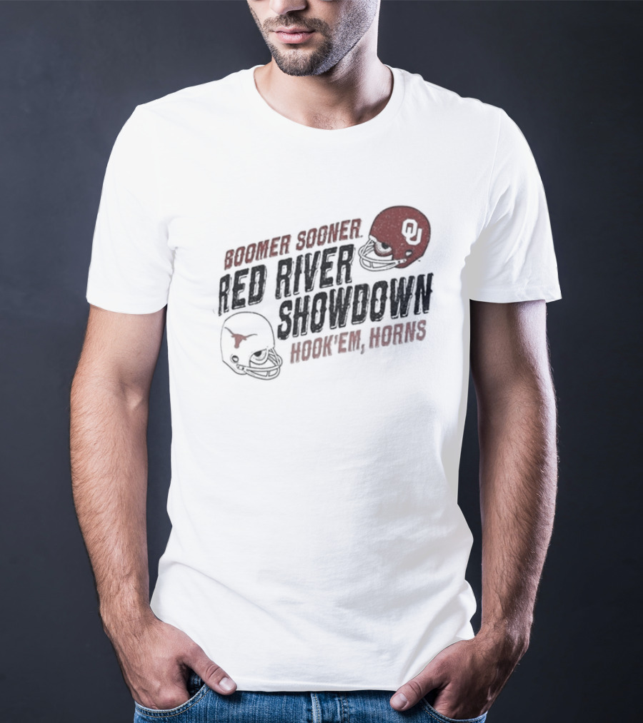 Boomer Sooner Hook 'Em Horns Red River Showdown OU Texas T-Shirt